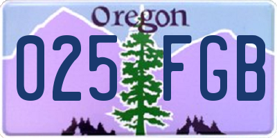 OR license plate 025FGB