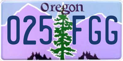 OR license plate 025FGG