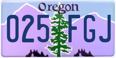 OR license plate 025FGJ