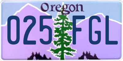 OR license plate 025FGL