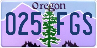 OR license plate 025FGS