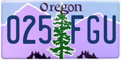 OR license plate 025FGU