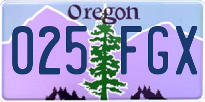 OR license plate 025FGX