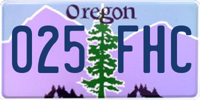 OR license plate 025FHC