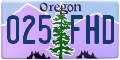 OR license plate 025FHD