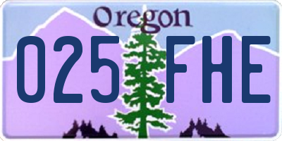 OR license plate 025FHE
