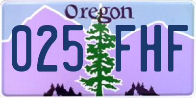 OR license plate 025FHF