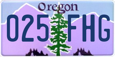 OR license plate 025FHG