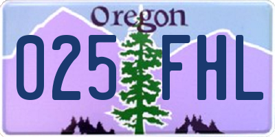 OR license plate 025FHL