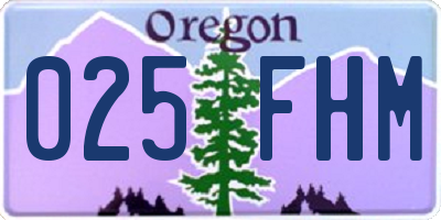 OR license plate 025FHM