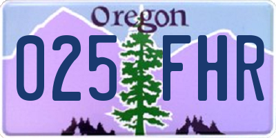 OR license plate 025FHR