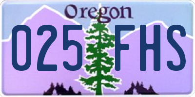 OR license plate 025FHS