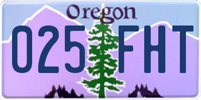 OR license plate 025FHT