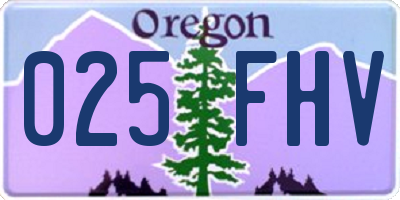 OR license plate 025FHV