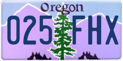 OR license plate 025FHX