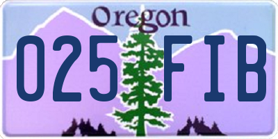 OR license plate 025FIB