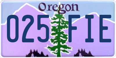 OR license plate 025FIE