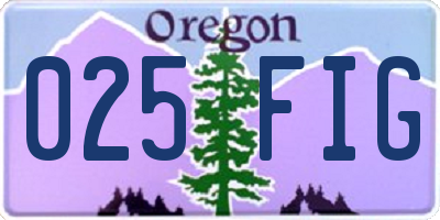 OR license plate 025FIG
