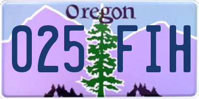 OR license plate 025FIH