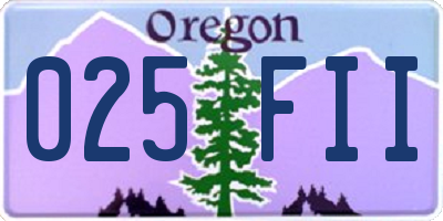 OR license plate 025FII