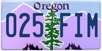 OR license plate 025FIM