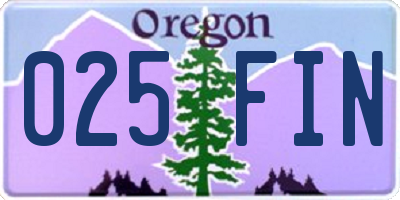 OR license plate 025FIN