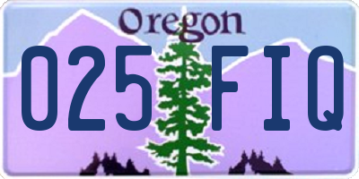 OR license plate 025FIQ