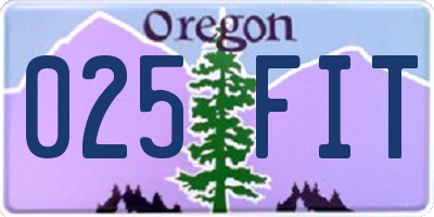 OR license plate 025FIT