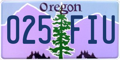 OR license plate 025FIU