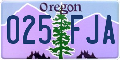 OR license plate 025FJA