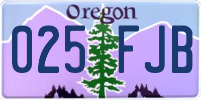 OR license plate 025FJB
