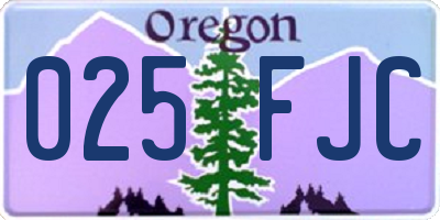 OR license plate 025FJC