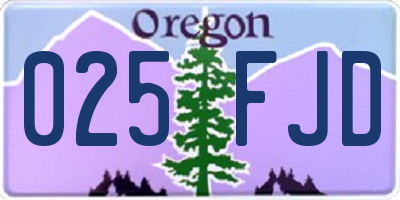OR license plate 025FJD