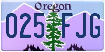 OR license plate 025FJG