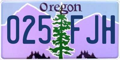 OR license plate 025FJH