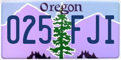 OR license plate 025FJI