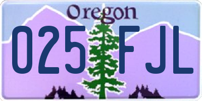 OR license plate 025FJL
