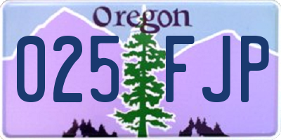 OR license plate 025FJP