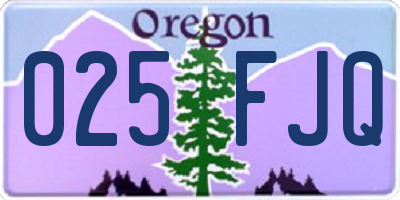 OR license plate 025FJQ