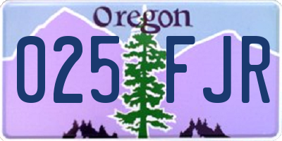 OR license plate 025FJR