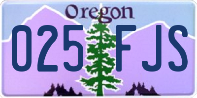 OR license plate 025FJS