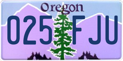 OR license plate 025FJU