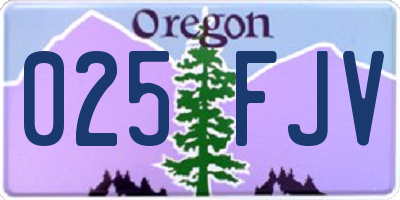 OR license plate 025FJV