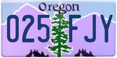 OR license plate 025FJY