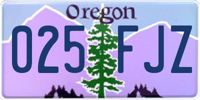 OR license plate 025FJZ
