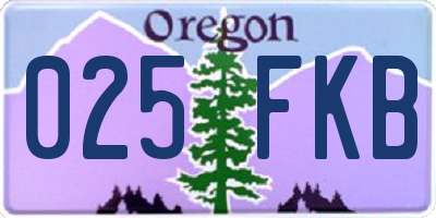 OR license plate 025FKB