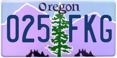 OR license plate 025FKG