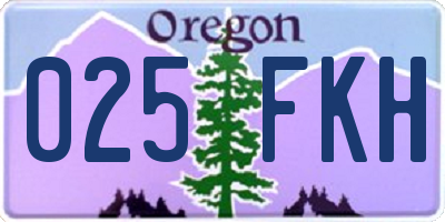 OR license plate 025FKH
