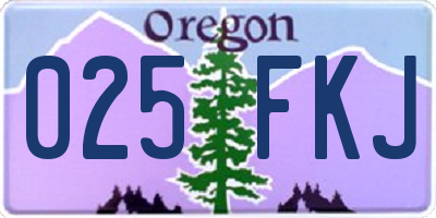 OR license plate 025FKJ