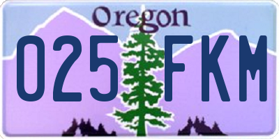 OR license plate 025FKM